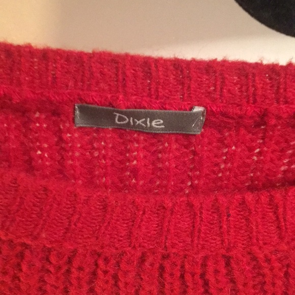 Red Knit Sweater AMORE S / M - Picture 3 of 4